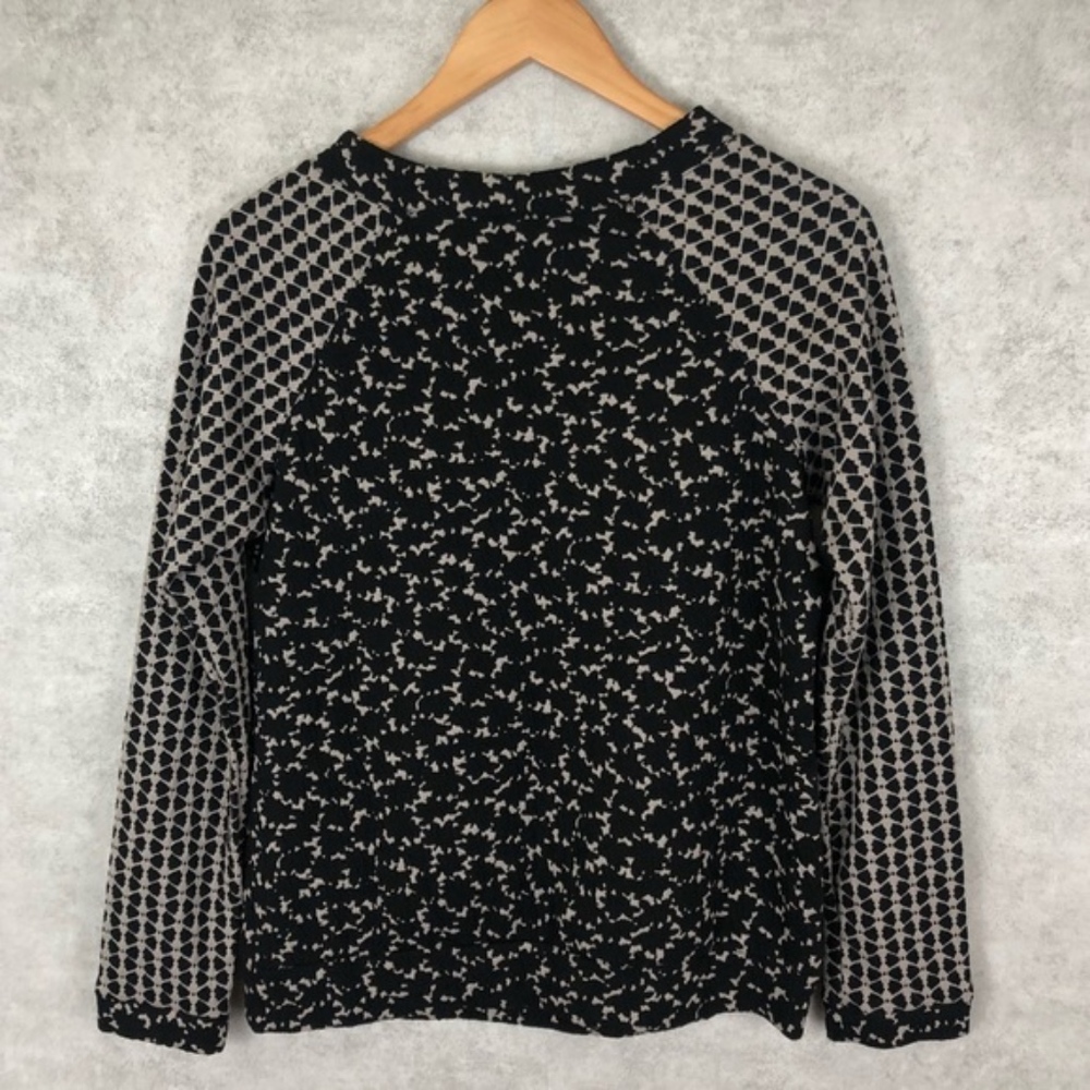 Max Studio Black Tan Knit Sweatshirt Sweater